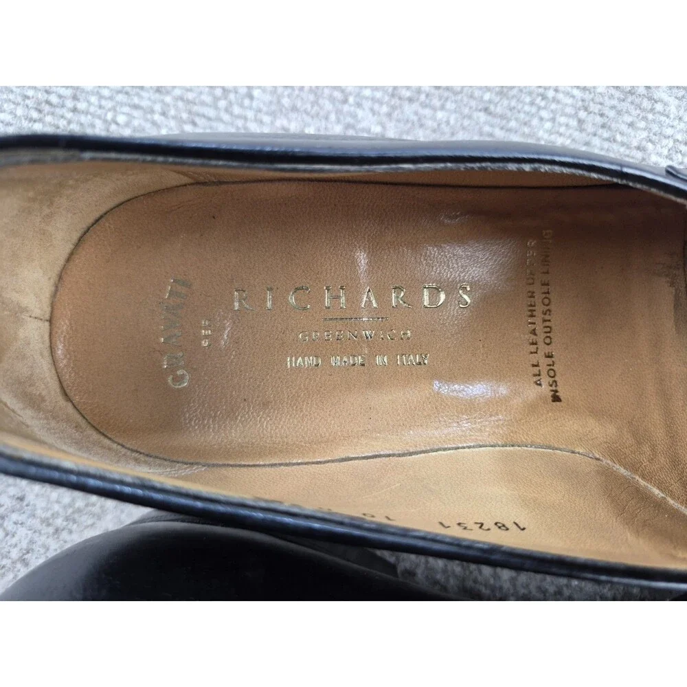 Gravati For Richards Store Shoes Men Sz 10M Black Leather Loafers Made in Italy